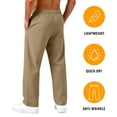 thumbnail image 4 of Men Baggy Sweatpants Quick-Dry Wide Leg Chino Pants Loose Fit Fashion Casual Drawstring Elastic Waist Pant with Pockets S, 4 of 8