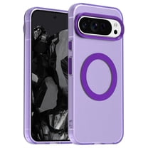 ELEHOLD Case for Google Pixel 9 Pro XL Magnetic Shockproof Case Slim Matte Transparent Rugged Cover, Skin Friendy Feel, Compatibel with MagSafe, Purple