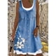 thumbnail image 1 of Women's A-Line Dress Fashion Floral Dot 3D Print Knee Length Dress Blue Sleeveless Spring Summer Casual Everyday Dress 20224XL Gao Jinjia LED, 1 of 2