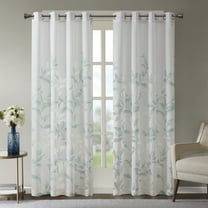 Madison Park Botanical Pattern Adult Indoor Burnout Window Panel 50 inch x 84 inch Turnout Curtains in Aqua
