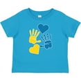 thumbnail image 3 of Inktastic Down Syndrome Awareness with Handprints and Hearts Blue and Yellow Boys or Girls Baby T-Shirt, 3 of 5