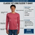 thumbnail image 3 of JERZEES Unisex Dri-Power Long Sleeve T-Shirt 50/50 Cotton/Polyester Pre-Shrunk Heavyweight Plain Casual Tee (Royal+True-Red-2PCS, M), 3 of 6