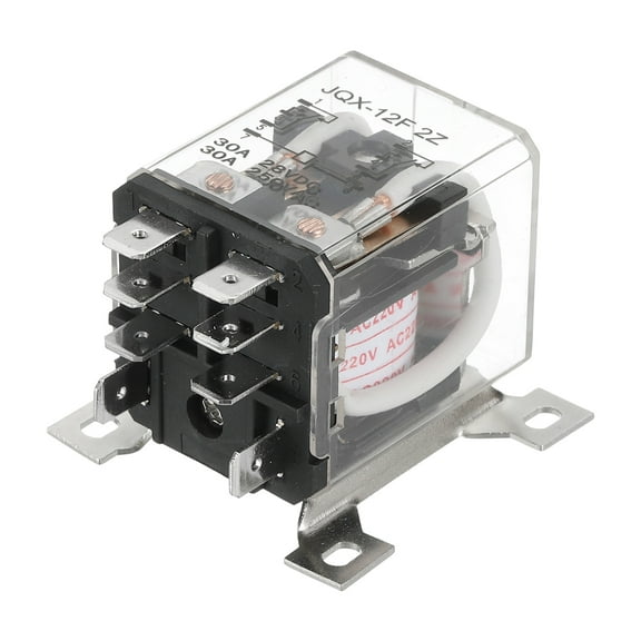 AC220V 30A Electromagnetic Relay, High Power Relay DPDT 2NO 2NC 8 Terminals Din Rail Mounting