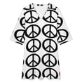 thumbnail image 4 of Peace Signs Heart Womens Dress With Pockets Summer V Neck 3/4 Sleeve Dress Plus Size Loose Dress, 4 of 7