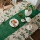 thumbnail image 3 of Nvzi Mantel con estampado de ramas de pino, empalme hueco, mantel pequeño y fresco para mesa de comedor, mantel de tela decorativo para restaurante (verde, 260 * 140 cm), 3 of 4
