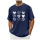 thumbnail image 1 of Tops para hombre, blusas y camisas de cuello redondo y manga corta para hombre. Camiseta/camisa informal de cuello redondo y manga corta con estampado de corazones para hombre. Tops de poliéster para, 1 of 4
