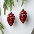 thumbnail image 2 of Bfogop Christmas Velvet Ornaments for Christmas Tree Decor Burgundy Ornament Baubles Flocking Decorative Pendants for Winter Holiday Decor Shatterproof Xmas Balls Ornaments Bulk 2Pcs, 2 of 6