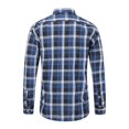 thumbnail image 3 of Camisa de manga larga con botones informal a cuadros a cuadros para hombre, 3 of 5