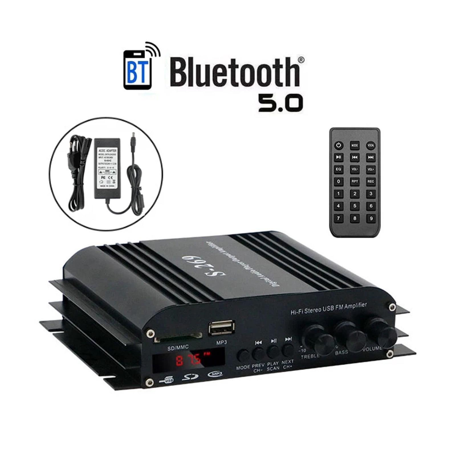 S-269 12V Mini Amplifiers For Car Digital Sound Amplifier For Home Car Channel 4.0 Power AMP Support Treble Bass