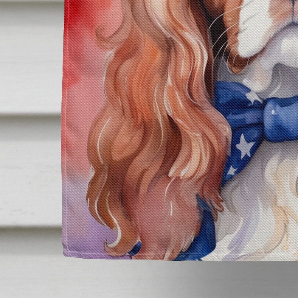 Cavalier Spaniel Patriotic American House Flag 28 in x 40 in
