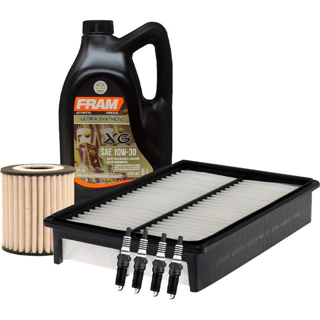 Kit De Afinación Con Aceite 10W30 Sintético, Bujías Platino, Filtro De Aire Y Filtro Para Aceite Sintético 7 Piezas Compatible con Mazda 5 L4 2.3L DE 2008 A 2010