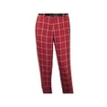 thumbnail image 6 of Men INSERCH premium Soft Cool Linen  2pc Walking Leisure suit 7098 Red Plaid, 6 of 7