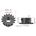 thumbnail image 2 of Uxcell Teeth Sprocket, Carbon Steel, with Set Screws 14mm, 2 of 6