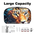 thumbnail image 3 of Leopard Digital Travel Bag Cord Organizer Hard Drive Bags Waterproof Oxford Cloth Cord Storage Organizer Box 5.9x9.44x3.14 in Black Digital Electronic Accessories Organizer Bag, 3 of 6