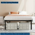 thumbnail image 2 of Queen Bed Frame 14 inch Heavy Duty Metal Platform Bedroom Frame with Storage Space, Steel Slat Support, Black, 2 of 7