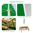thumbnail image 3 of Kids Wooden Picnic Table with Umbrella & Storage, 2-in-1 Sand & Water Play Table, Outdoor Furniture for Garden, Patio, Ages 3-6, Natural, 3 of 10