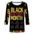thumbnail image 3 of Tbopshirt Black History Womens Graphic T Shirts 3/4 Sleeve,Plus Size Summer Tops,Fashion Printing Casual Round-Neck Blouse,S-XXXL,Black History Month Gifts, 3 of 5