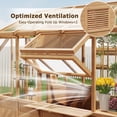 thumbnail image 5 of Erinnyees 11'x7' Outdoor Wood Greenhouse with Pergola, Heavy Duty Green House with Workstation & Staging Shelves,8MM Thick PC Panel, Top-hung Folding Windows, 5 of 8