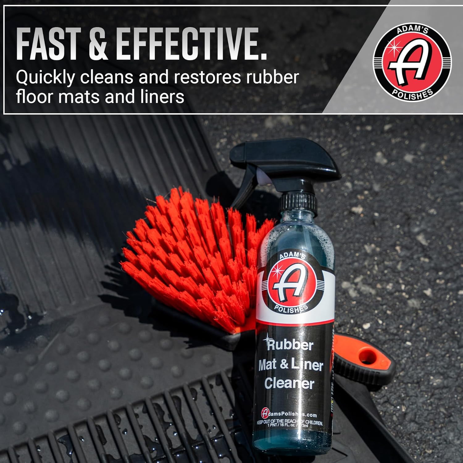 (2 pack) Adam's Polishes Rubber Mat & Liner Cleaner 16oz Protectant