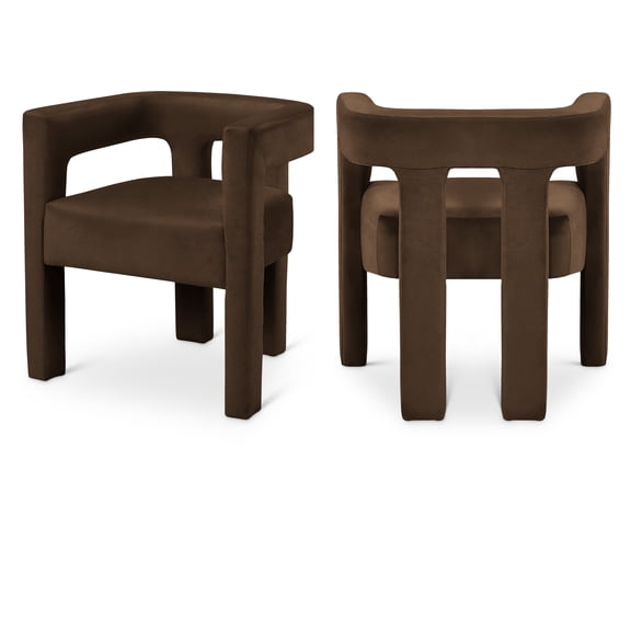 Meridian Furniture Athena Brown Velvet Dining Chair