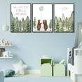 thumbnail image 3 of Baby Bear Nursery Canvas Wall Hieng Woodland Brown Bear Wall Decor Picture Mountain Nursery Print Love You To The Moon And Back painting Hiengwork for Boy Girl Newborn Home Decor, 3 of 6