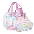 thumbnail image 1 of Bolsas de cosméticos duraderas para mujeres de 3 piezas de Unique Bargains para vacaciones, camping y actividades al aire libre, color púrpura, 1 of 4