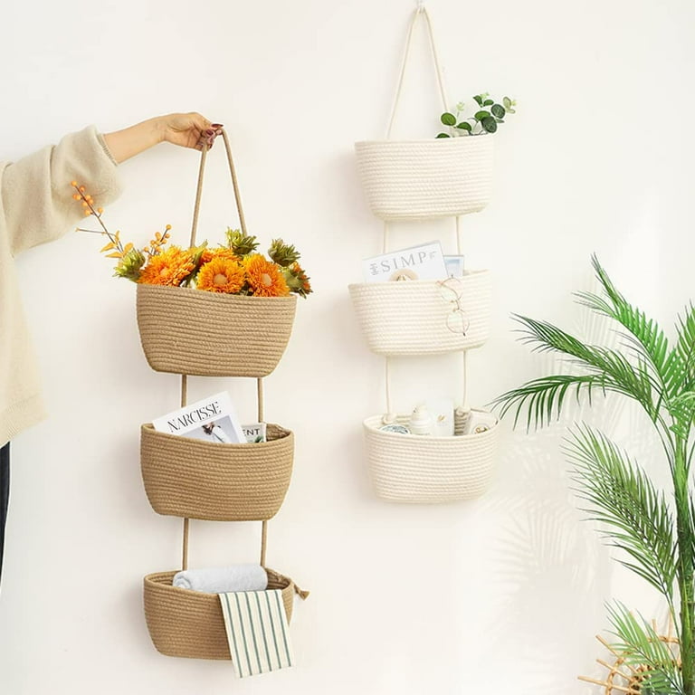 Hanging baskets for bathroom outlet
