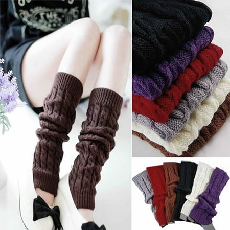 

Xyer Women s Crochet Cable Knit Braided Winter Leg Warmers Boot Cuffs Toppers Socks Coffee