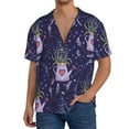 thumbnail image 3 of Wukai Lavender Flowers Men's Casual Short-Sleeve Button Down Shirt - Lightweight Summer Dress Shirt for Daily Wear-Large, 3 of 7