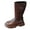 Brown, variant on Kids Girls Leather Knee High Riding Boots Cute Bows Comfortable Slip On Wide Calf Booties Toddler Platform Non Slip Fall Boots Black Size 1 Big Kids