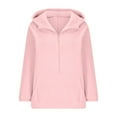 thumbnail image 3 of Lovskoo Women's Sherpa Pullover Quarter Zip Solid Color Long Sleeve Fluffy Soft Fleece Jackets Sweatshirts Hoodies Outwear Coat Pink, 3 of 6