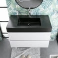 thumbnail image 3 of Alice 36" Wall Mounted Floating Bathroom Vanity in White with Black Basin, 3 of 11