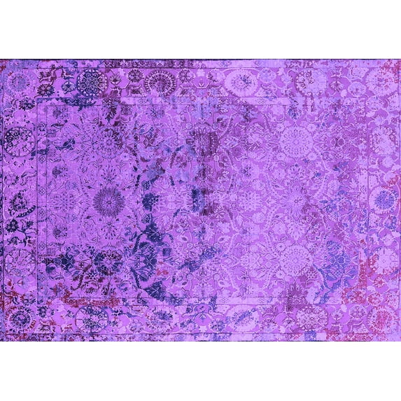 Ahgly Company Indoor Rectangle Oriental Purple Industrial Area Rugs, 6' x 9'
