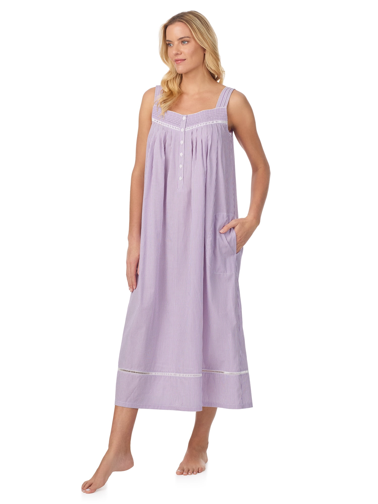 Aria Women's Lightweight Cotton Woven 50" Ballet Nightgown, Sizes XS-5X