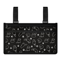 Jiueut Black Cat Wheelchair Armrest Side Hanging Storage Bag Wheelchair Pouch Back Pocket for Adults Easy to Install Carry Bags for Side of Wheelchair Side Bag for Wheelchair Armrest