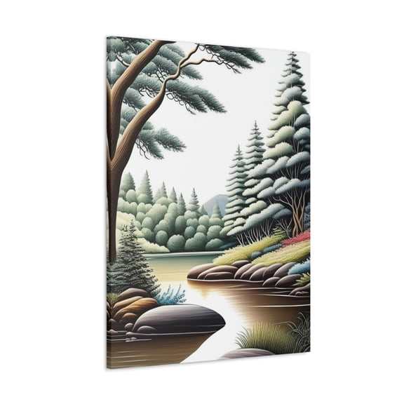 BeABetterHumanStore White Serene Nature Canvas Prints Canvas Wall Art Living Room Decor Painting