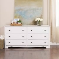 Product Image Prepac Monterey 6 Drawer Dresser White Product Image Prepac Monterey 6 Drawer Dresser White