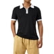 thumbnail image 5 of TRKIYQC - Polo para hombre con cremallera de un cuarto, casual, manga corta, cuello de solapa, color en contraste, tops ajustados TRKIYQC  Moda，ocio, 5 of 9