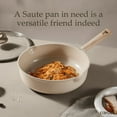 thumbnail image 5 of CAROTE 5 Quart Saute Pan Healthy Ceramic NonStick Jumbo Cooker, Induction 11 Inch Frying Pan with Cover, Toxin Free Non Stick Skillet Bon Appetit Taupe Kitchen Frying Pan, 5 of 5