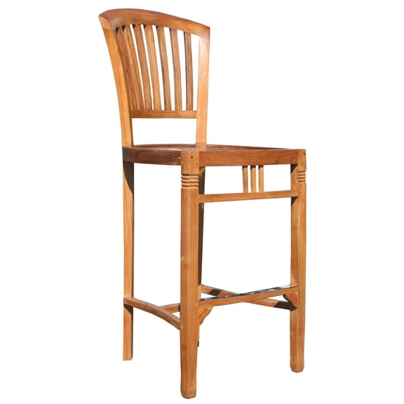 Teak Wood Orleans Outdoor Patio Barstool w/o Arms