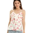 thumbnail image 1 of INSPIRE CHIC Blusa Floral Correa De Espagueti Dulce Volante Top Para Mujeres Blanco XL, 1 of 6