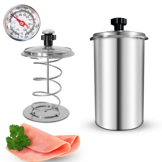Ham Meat Press Maker with Thermometer,Stainless Steel Ham Maker,68L Large Capacity Deli Meat Press Cooker for Making Healthy Homemade Meats,Kitchen Bacon Meats Pressure Cookers Boiler Pot