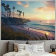 thumbnail image 2 of Creowell California Beach Tapestry,Surf Tapestry,Sunset Tapestry,Wall Hanging Sunset Beach Orange Landscape People Sunset Wall Tapestry for Bedroom Living Room Tablecloth Dorm  40x30inch, 2 of 6