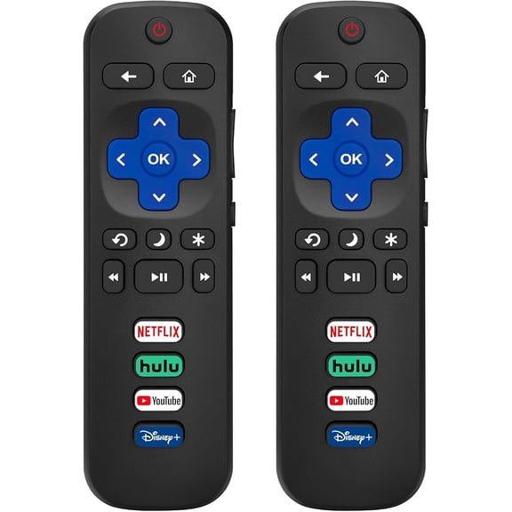 2 Pack Replacement Remote Control Only for Roku TV, Compatible for TCL Roku/Hisense Roku/Onn Roku/Sharp Roku/Element Roku/Westinghouse Roku/Philips Roku Smart TVs (Not for Roku Stick and Box)