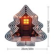 thumbnail image 7 of Metal Hanging Christmas Tree Wind Decorations - Festive Garden Spinners with Decorative String Lights & Snowy Plant Accents, 7 of 7