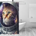 thumbnail image 2 of Rateoe Astronaut Cat Shower Curtain - Fancy Bathroom Shower Curtain Sets - Waterproof Shower Curtain with Hooks with 12 Plastic Hooks 72x72 Inches, 2 of 5