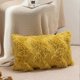 thumbnail image 1 of Funda de cojín decorativa de plumas sintéticas, súper suave y peluda, para sofá, dormitorio, coche (amarillo, 30 x 50 cm), 1 of 3