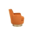 thumbnail image 2 of Comfy Orange Velvet Swivel Barrel Chair - 360° Swivel Accent Armchair for Living Room &amp; Bedroom, Ergonomic Design with Gold Stainless Steel Base, Easy Assembly, 2 of 4