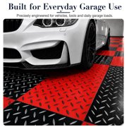 FlooringInc Nitro Pro Garage Tiles, Diamond, 80 Pack, 80 Sq/Ft. Victory Red/Black