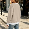 thumbnail image 6 of Chiccall Women's Fleece Crewneck Sweatshirt, Long Sleeve Loose Fit Pullover Casual Tops for Women, 6 of 9